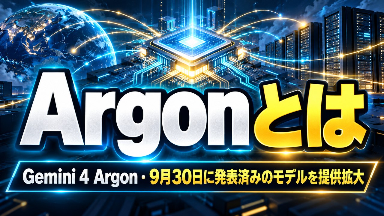 Gemini 4 Argon とは――Google が2026年9月30日に発表済みのモデルを、10月13日に開発者・企業・Gemini アプリの有料プラン契約者などへ提供拡大。導入価格は100万トークンあたり入力2ドル・出力10ドル、期限は11月30日