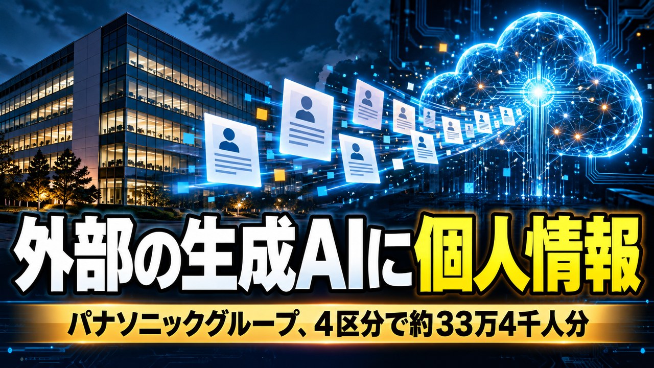 パナソニックグループ、利用を禁止している外部の生成AIに従業員・元従業員と家族の個人情報――4区分で約33万4千人分、人事情報システムの導入プロジェクトで（10月23日公表）